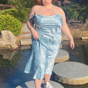 Cider Ice Blue Maxi Slip Dress